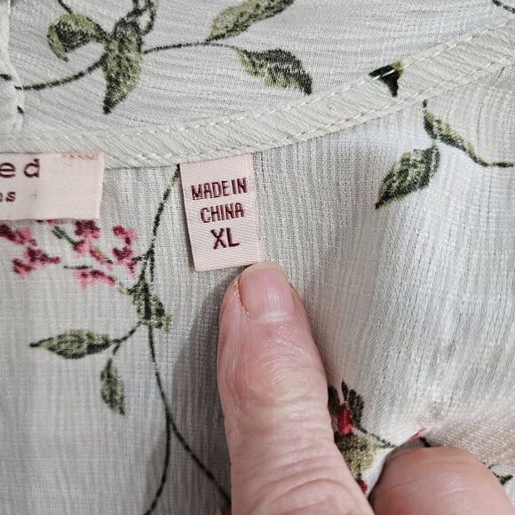 New Tempted Los Angeles Womens XL Cardigan Floral Long Bell Sleeve Kimono - Picture 10 of 14